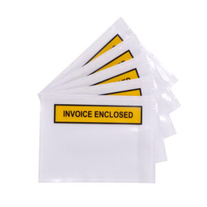 1000pcs 115mm x 150mm Invoice Enclosed Sticker Pouch Doculopes Printed White