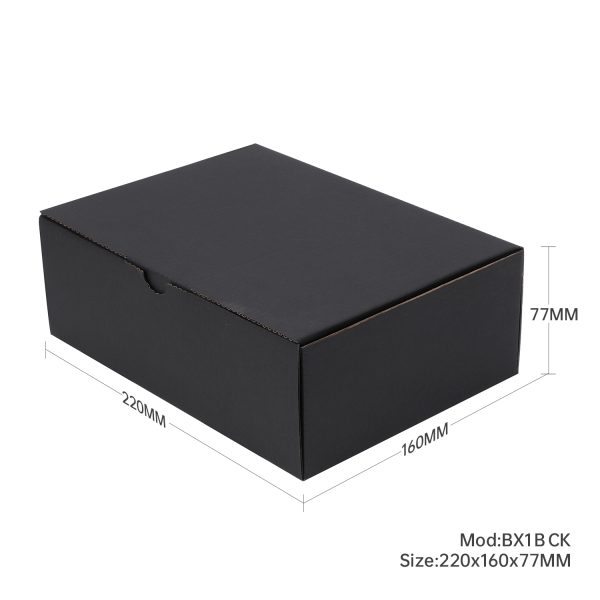 100pcs Full Black 220 x 160 x 77mm Diecut Mailing Box