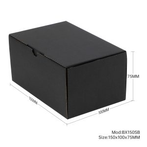 100pcs Full Black 150 x 100 x 75mm Diecut Mailing Box