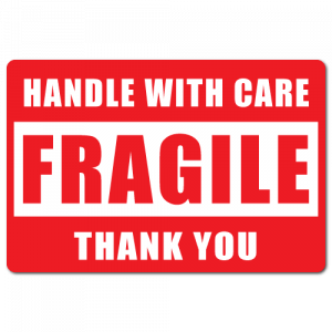 8 Rolls FRAGILE Handle With Care Sticker Label 76x51mm