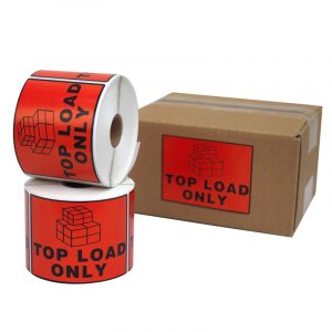 Top Load Only Labels 100x72mm Red Perforated Sticker 500pcs/Roll