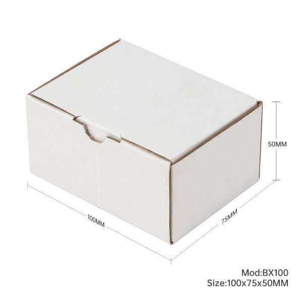 100pcs 100 x 75 x 50mm Diecut Mailing Box White