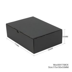 100pcs 175 X 130 X 55mm Diecut Mailing Box Full Black