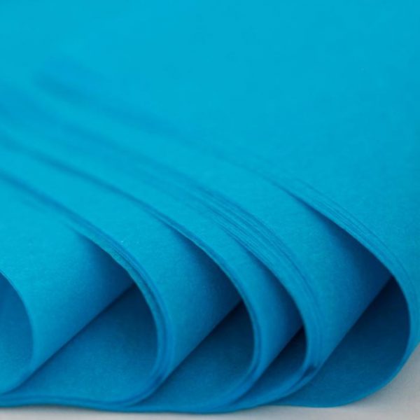 500 Sheets Acid Free Tissue Paper 500x750mm 17gsm Turquoise Blue