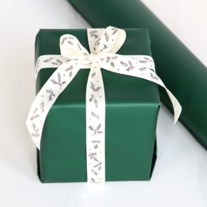 Wrapping Paper Roll 500mm X 60m Xmas Green 80GSM