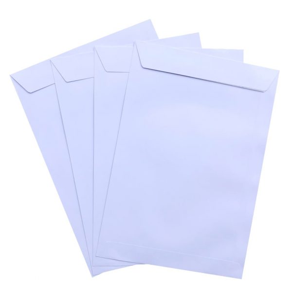 250pcs C4 White Pocket Plainface Envelopes 229mm x 324mm