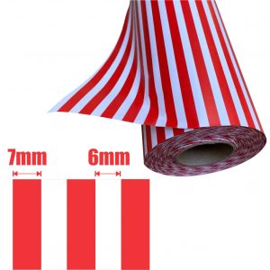 Wrapping Paper Roll 500mm X 60m Red White Stripe 80GSM