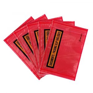 1000pcs 115mm x 165mm Documents Enclosed Sticker Pouch Doculopes Printed Red
