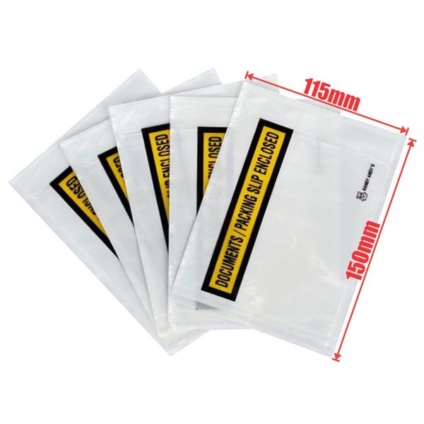 1000pcs 115mm x 150mm Documents Enclosed Sticker Pouch Doculopes Printed White