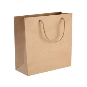 250pcs Kraft Paper Shopping Carry Bag 200×200+110mm