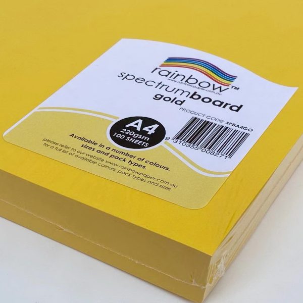 A4 Spectrum Board 220GSM 100 Sheets Gold