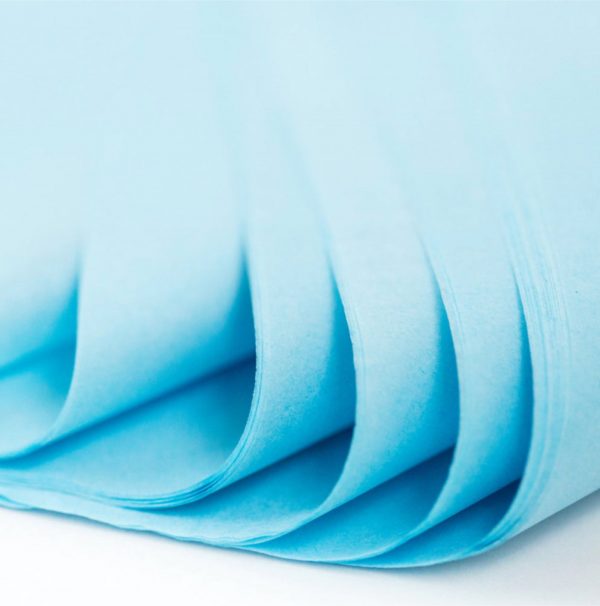 500 Sheets Acid Free Tissue Paper 500x750mm 17gsm Light Blue