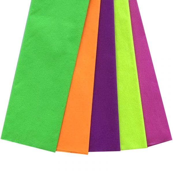 Rainbow Fluro Crepe Paper 500mmx2.5m Assorted Pack of 5 Sheets