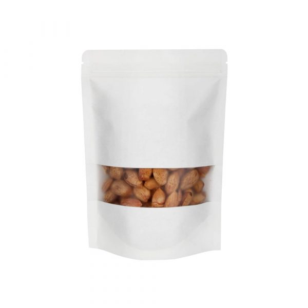 100x White Stand Up Pouches with Window 240x335mm