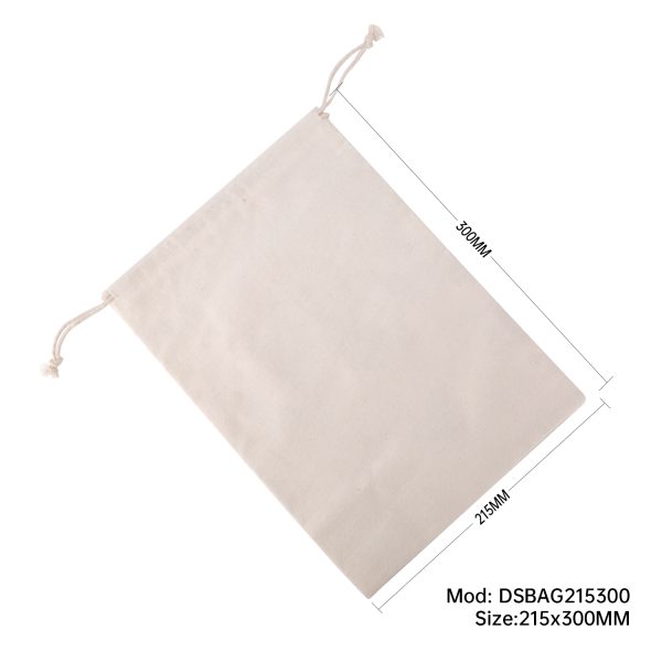 50pcs Calico Drawstring Bag 215x300mm Natural Cotton Pouches