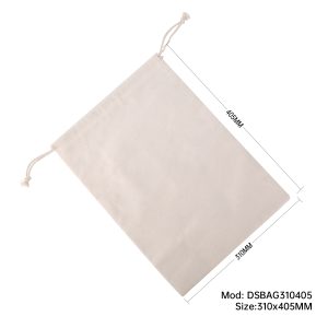 100pcs Calico Drawstring Bags 310x405mm Natural Cotton Pouches