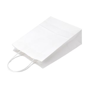 250pcs White Paper Twisted handle Bag 190×245+80mm