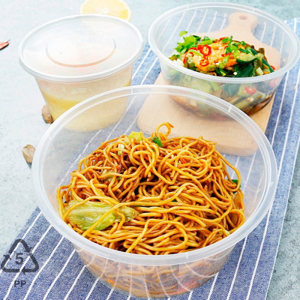 440ML Round Plastic Takeaway Food Container 500/Carton
