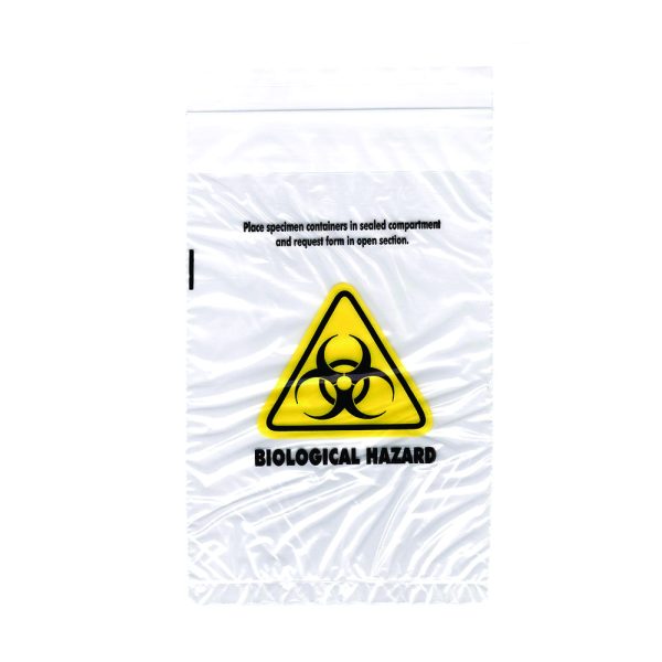 100x Specimen Biological Hazard Bag 160x255mm 45UM