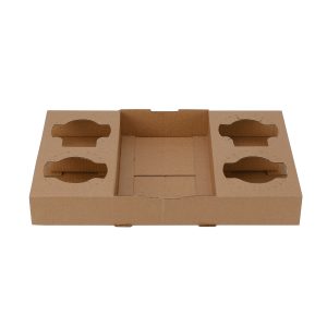 Coffee Cup Carry Tray 2 & 4 Detachable 100% Recycled Paperboard 100Pcs