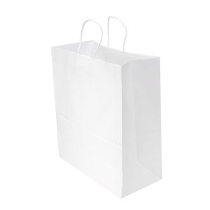 100pcs White Paper Twisted handle Bag 320x360+150mm