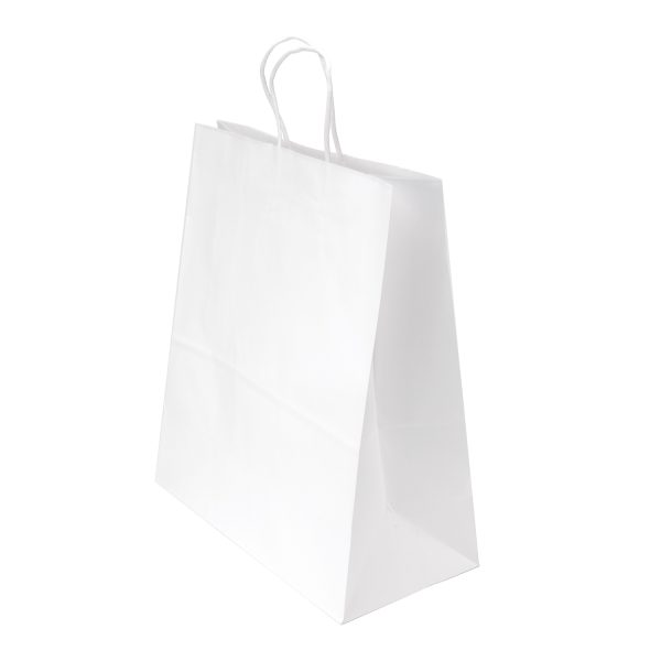 100pcs White Paper Twisted handle Bag 320x360+150mm