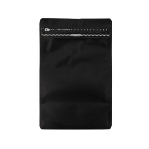 1KG Black Coffee Bag 140um Air Degassing Valve 100pcs