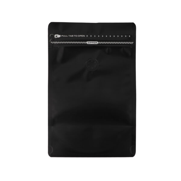 250G Black Coffee Bag 140um Air Degassing Valve 100pcs