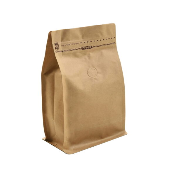 250g Kraft Paper Stand Up Coffee Bag Air Degassing Valve 100pcs
