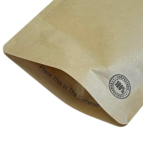 100x Biodegradable Stand Up Pouch with Zipper 90x130mm