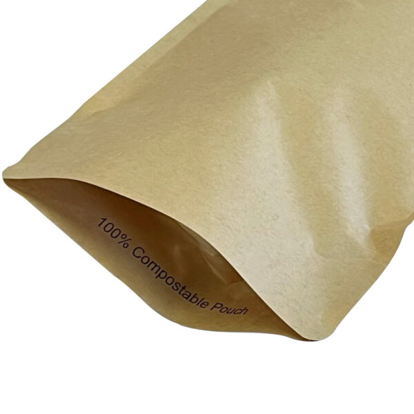 100x Biodegradable Stand Up Pouch with Zipper 90x130mm