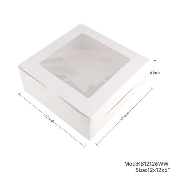 Patisserie Square Window Cake Box 12x12x6 inch
