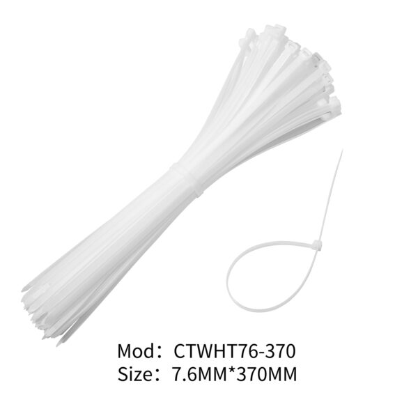 White Cable Ties 7.6 x 370mm -100Piece