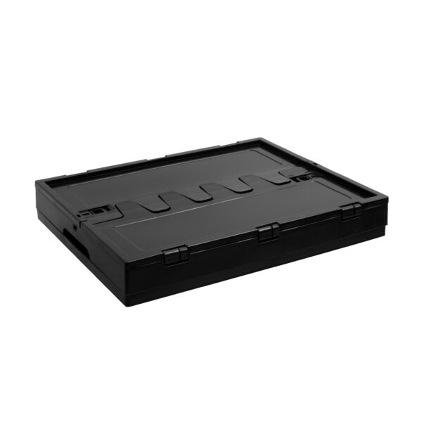 Folding Storage Box Workshop Container 53L Black 5pcs