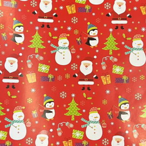 Wrapping Paper Roll 500mm X 60m Santa Claus 80GSM