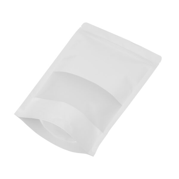 300x White Stand Up Pouches with Window-Coated-230x330mm