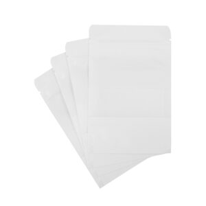 500x White Stand Up Pouches with Window-Coated-90x140mm