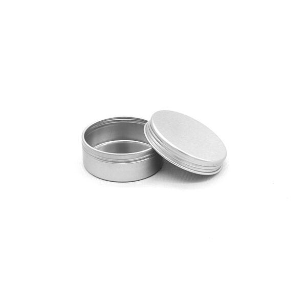 50ML Aluminium Tin Jar Base & Lid Screw Cap 100 per carton