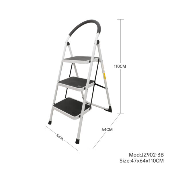 3 Steps Steel Folding Ladder Stool Heavy Duty 150kg