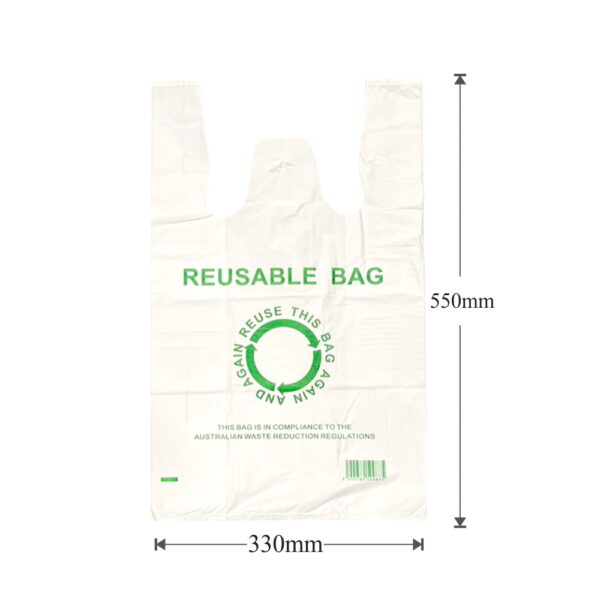 Large Reusable Plastic Carry Bag 40um 500/Ctn