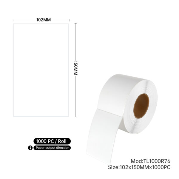 4Rolls Thermal Shipping Label 102mm x 150mm 76mm core 4000Labels