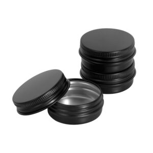 15ML BLACK Aluminium Tin Jar Base & Lid Screw Cap 100 per carton