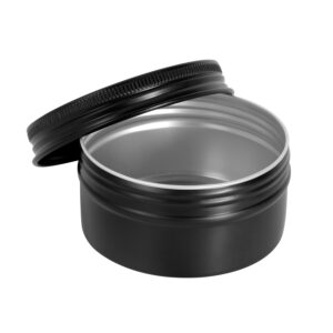 60ML BLACK Aluminium Tin Jar Base & Lid Screw Cap 100 per carton