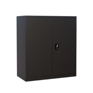 Black Steel Storage Cupboard Lockable Cabinet 1020*905*460mm