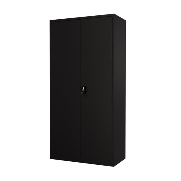 Black Steel Storage Cupboard Lockable Cabinet 1850x905x460mm