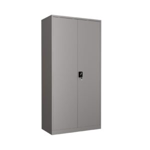 Grey Steel Storage Cupboard Lockable Cabinet 1850x905x460mm
