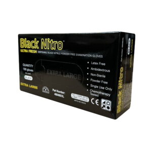 Black Nitro Powder Free Examination Nitrile Heavy Duty Gloves-XLARGE