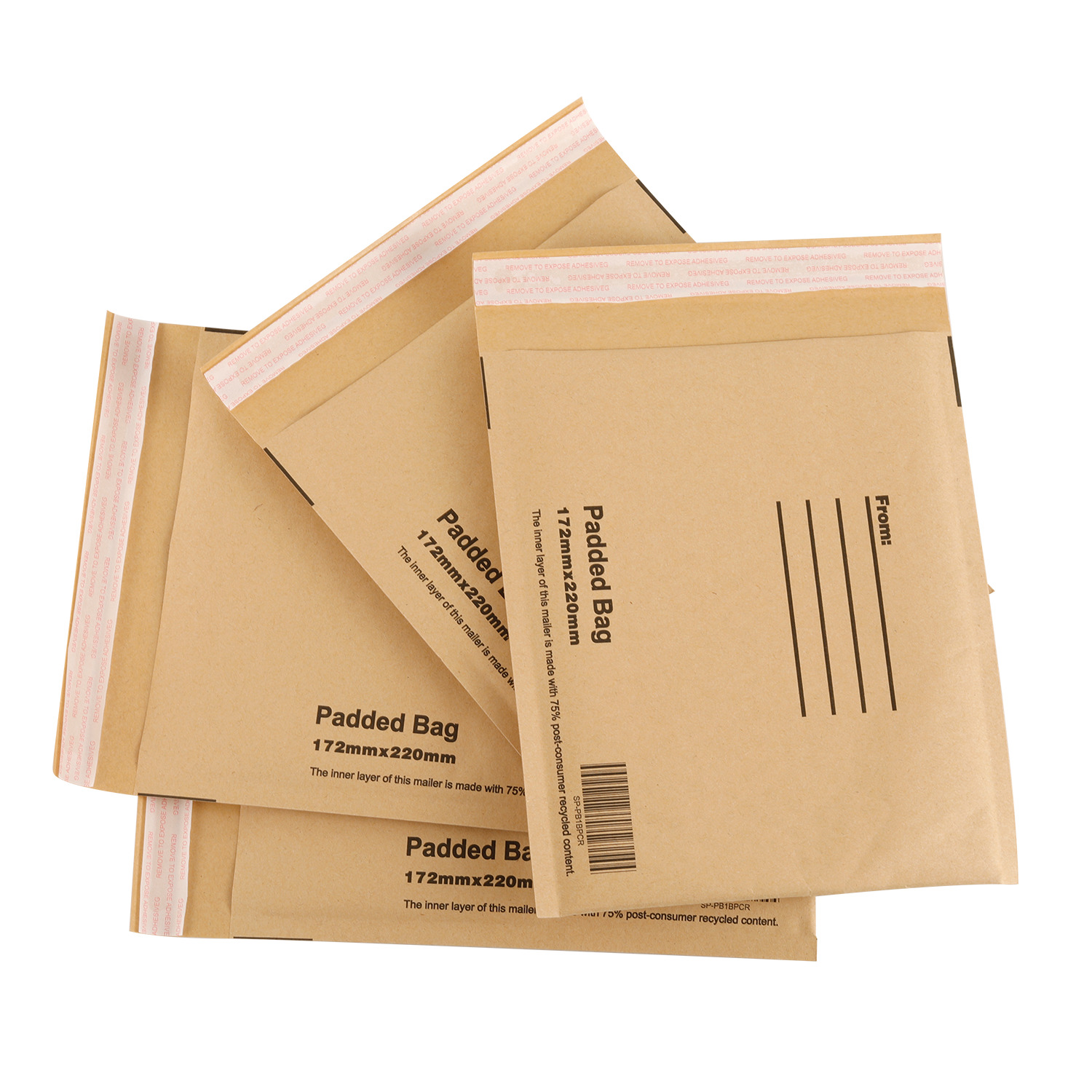 200pcs 172x220mm Bubble Padded Mailer 75% Post-consumer recycled kraft envelope 200pcs 172x220mm Bubble Padded Mailer 75% Post-consumer recycled kraft envelope