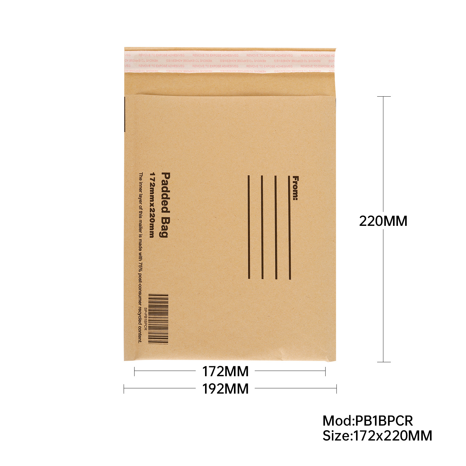 200pcs 172x220mm Bubble Padded Mailer 75% Post-consumer recycled kraft envelope 200pcs 172x220mm Bubble Padded Mailer 75% Post-consumer recycled kraft envelope