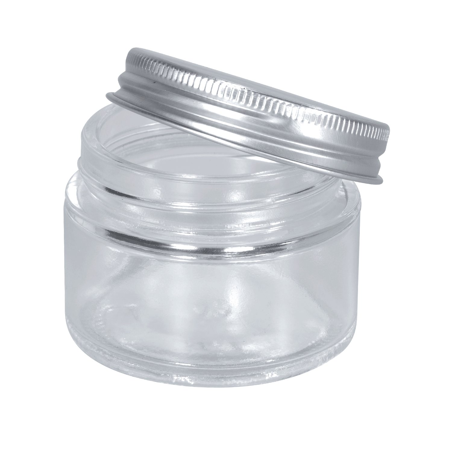 50ML Flint Glass Jar with Matte Silver Screw Lid 140PK/Ctn 50ML Flint Glass Jar with Matte Silver Screw Lid 140PK/Ctn